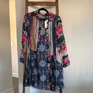 Colorful Floral Long Sleeve Dress